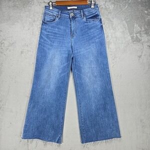 Whetherly Brooklyn High Rise Wide Leg Jeans Raw Hem Women's 8/29 (Act 30x27)